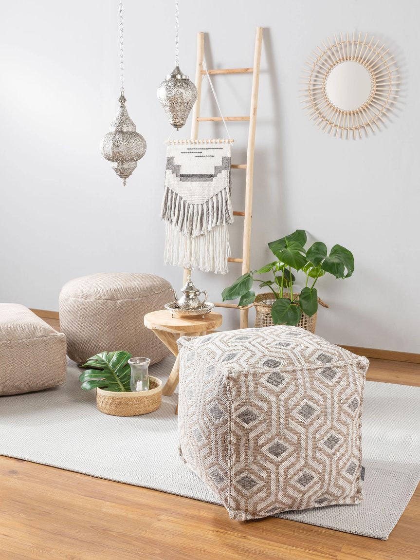 Pouf Palma 50x50x50 cm Taupe