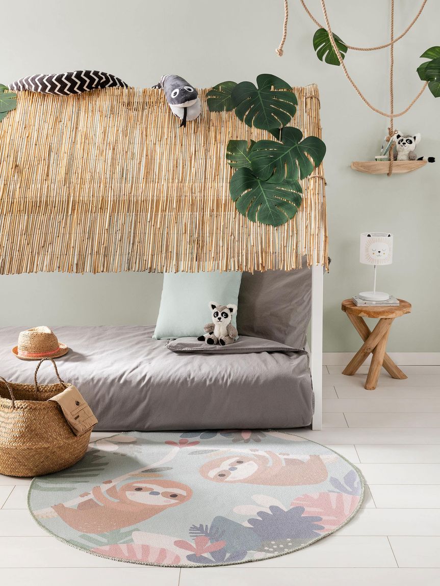 Kinderteppich Bali Ø 120 cm rund Türkis