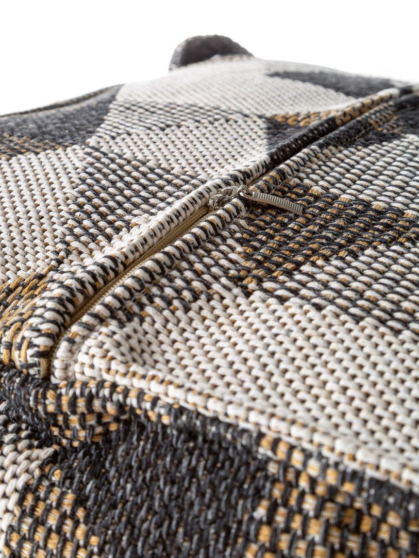Pouf Barca 50x50x50 cm Beige / Schwarz