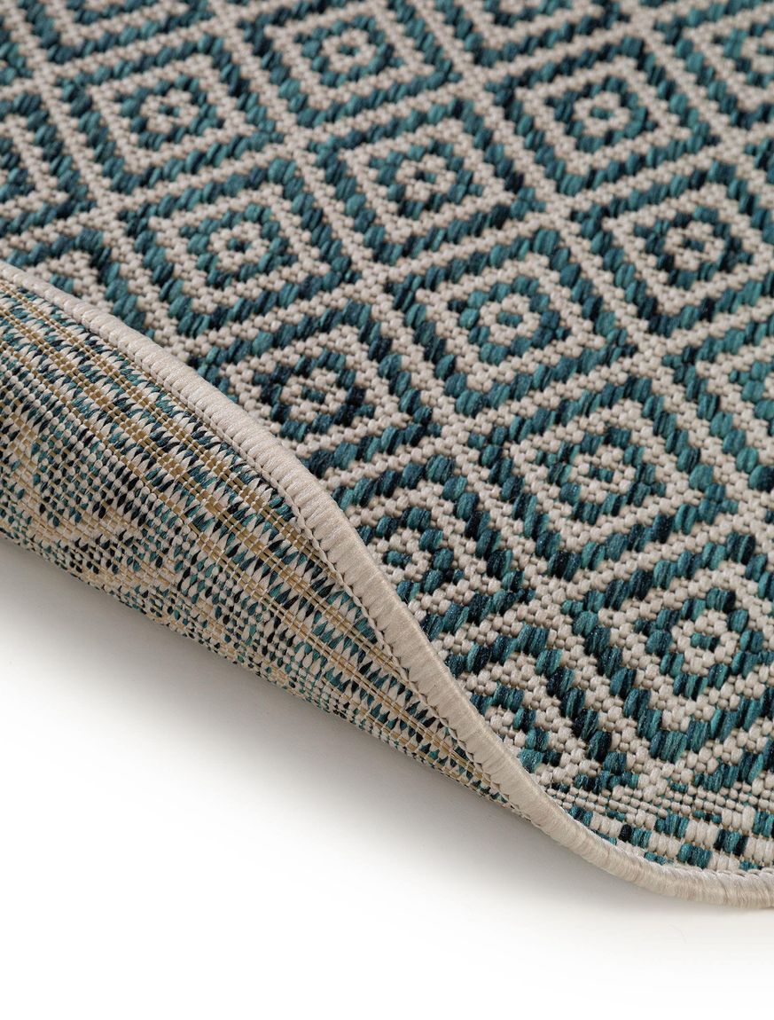 In- & Outdoor rund Teppich Cleo Blau