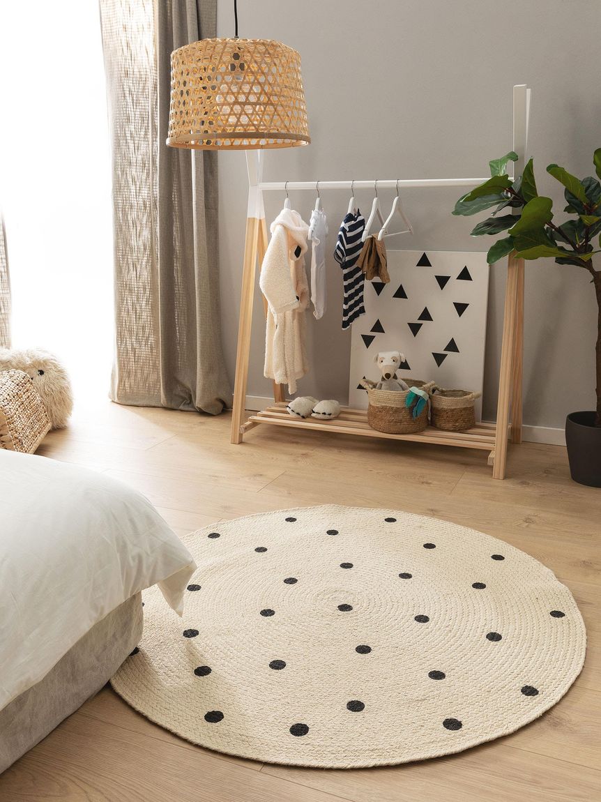 Kinderteppich rund Pippa Creame