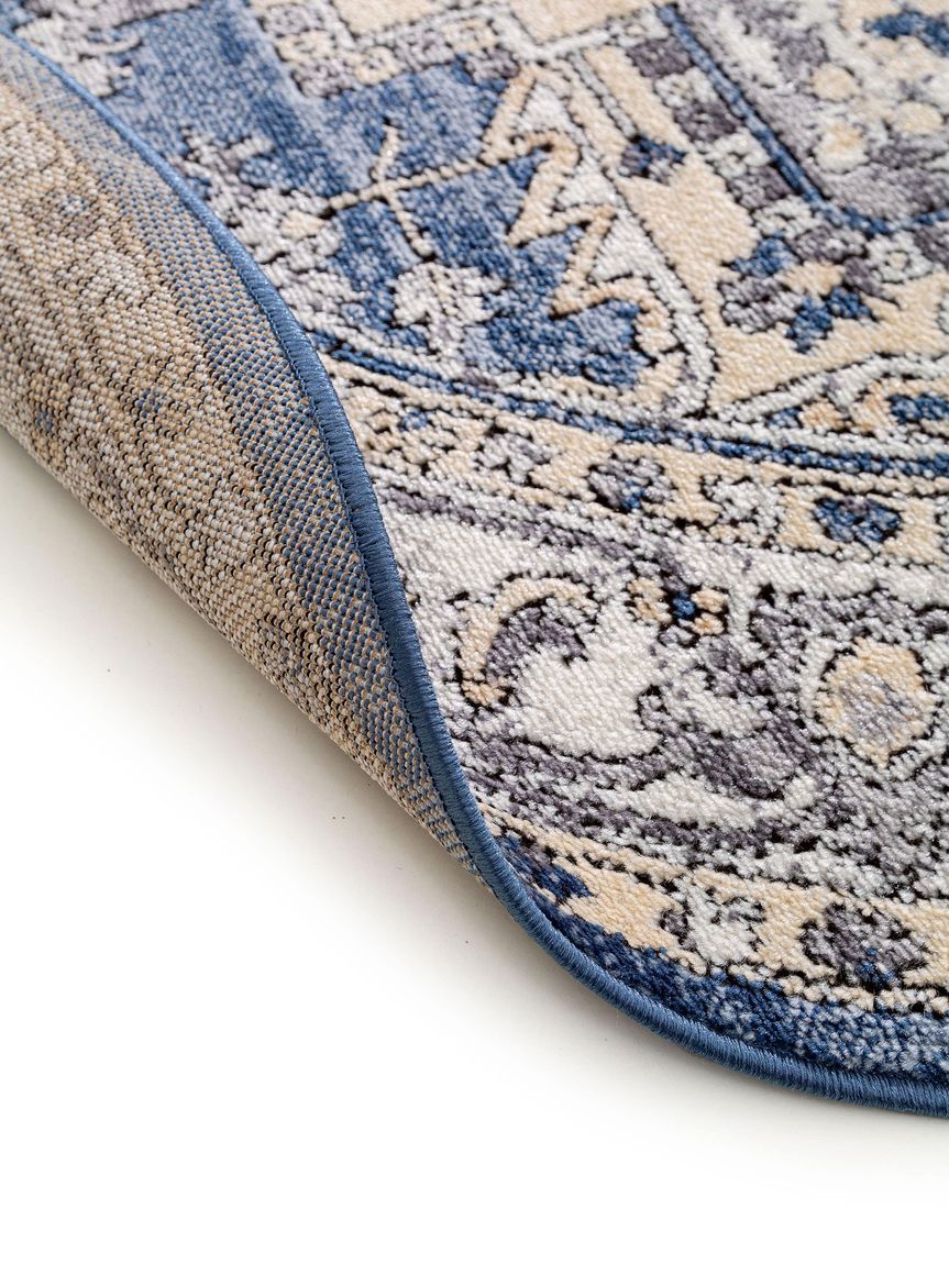 Teppich Sinan Ø 160 cm rund Beige / Blau