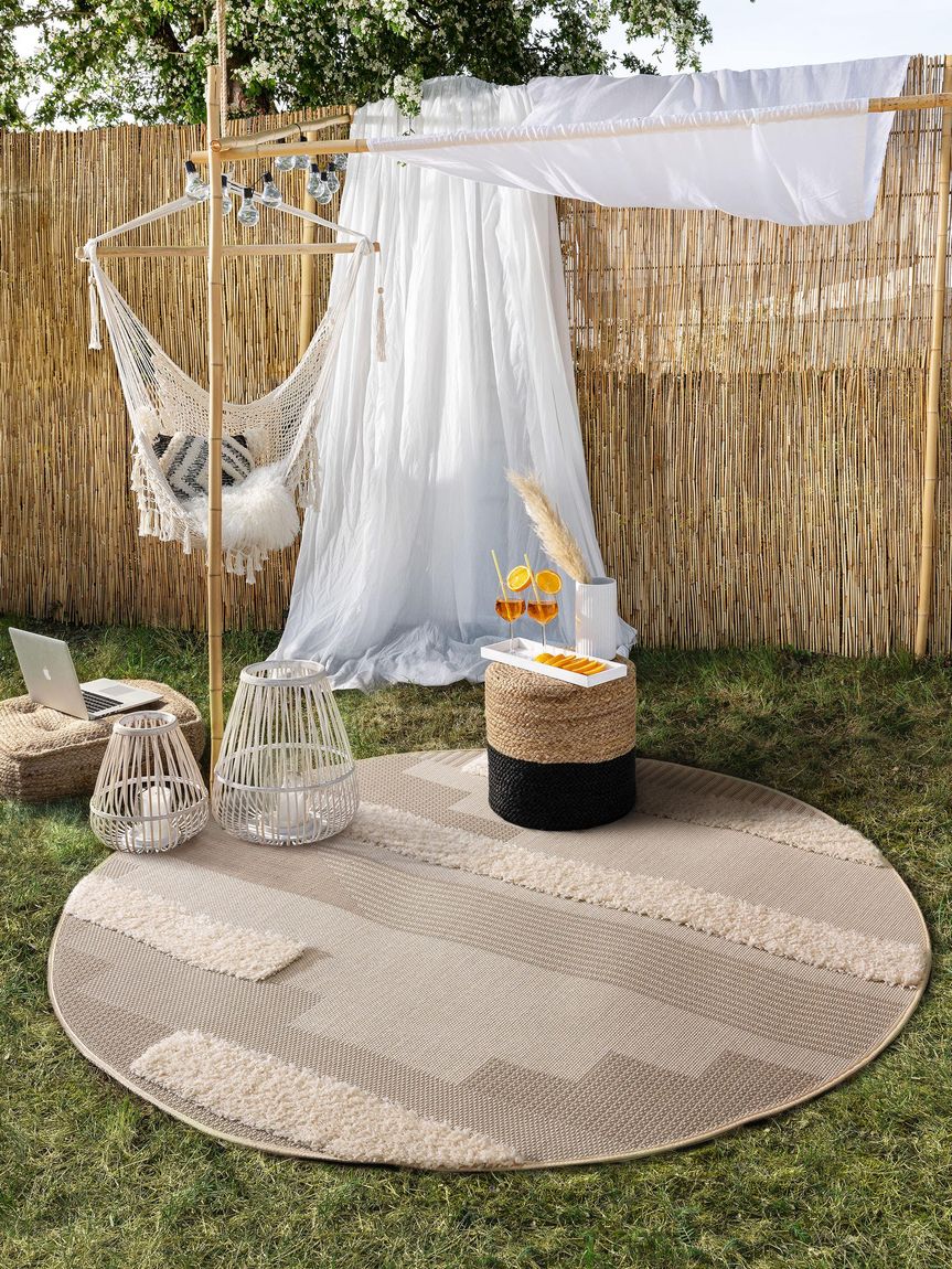 In- & Outdoor Teppich Carlo Ø 160 cm rund Creame