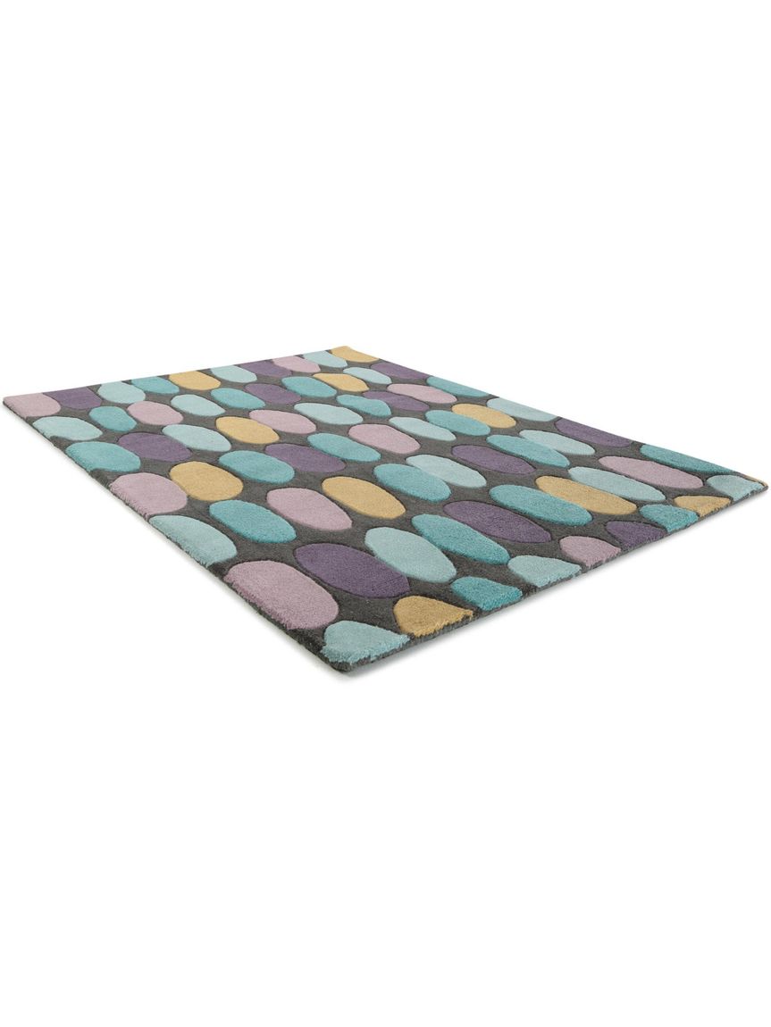 Wollteppich Matrix Violett
