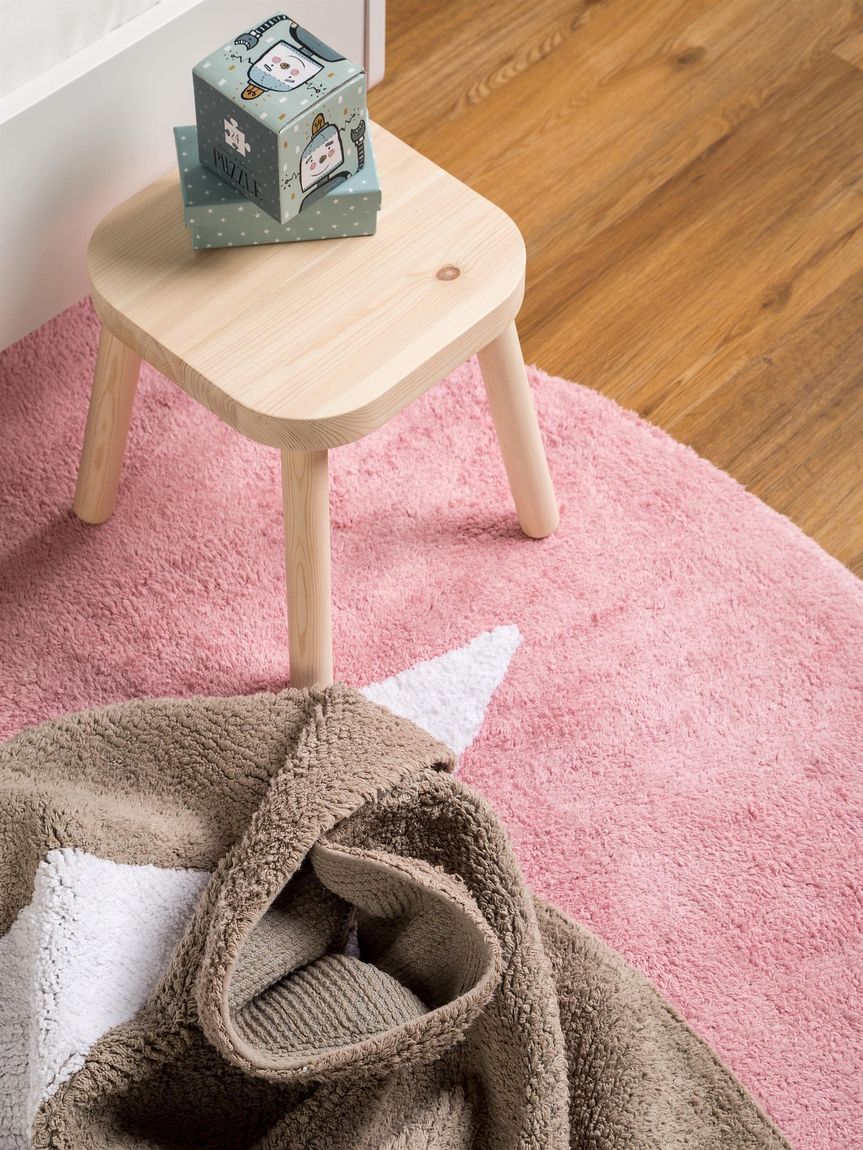 Waschbarer Kinderteppich Bambini Ø 150 cm rund Rosa