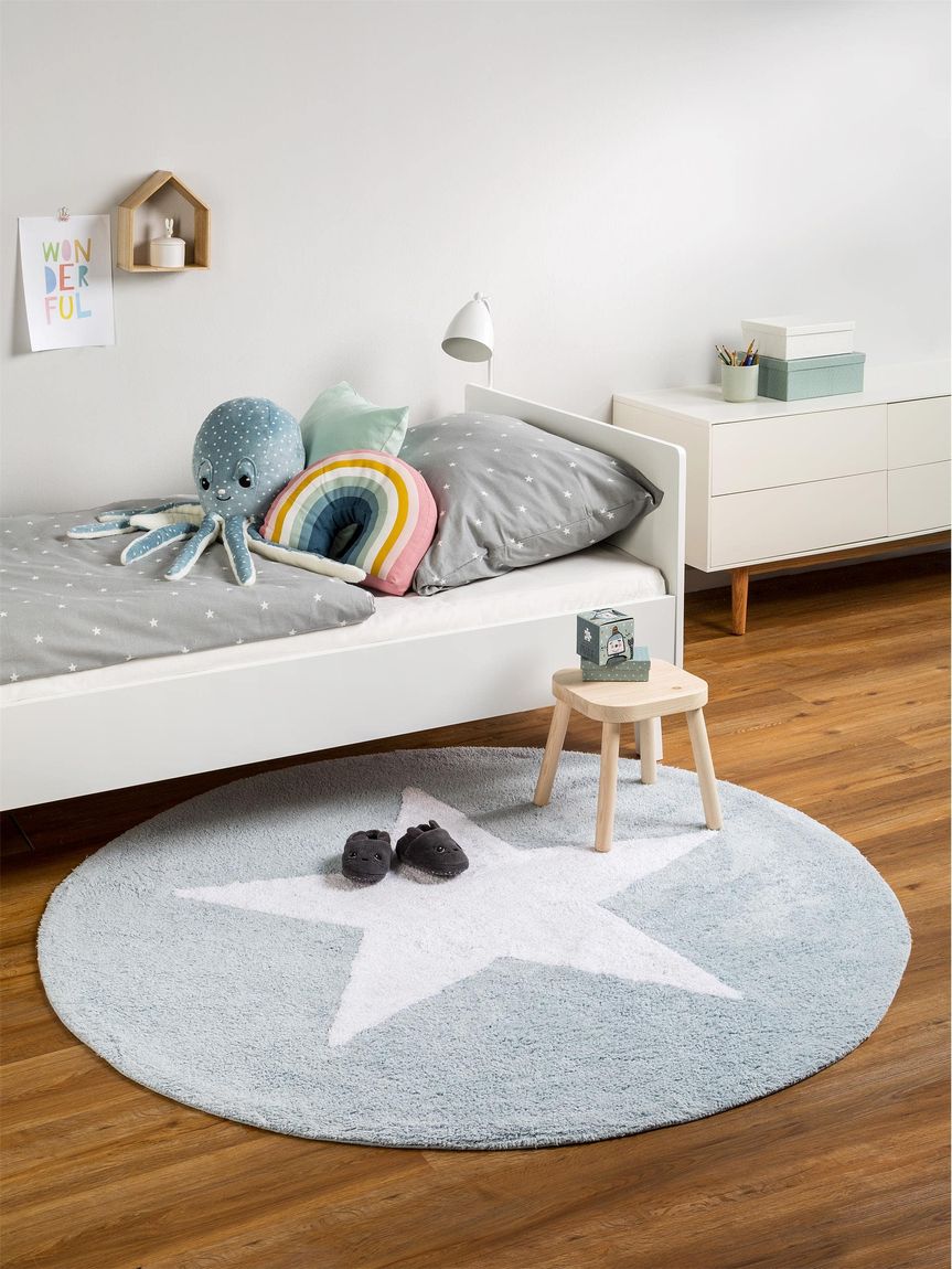 Waschbarer Kinderteppich Bambini Ø 150 cm rund Blau