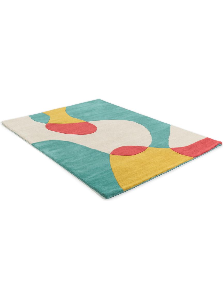 Wollteppich Matrix Bunt