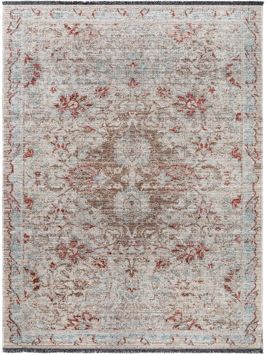 Flachgewebeteppich Ian Grau / Blau