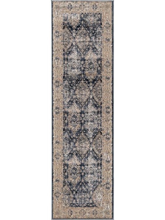 Teppich Läufer Yara 70x240 cm Beige / Blau