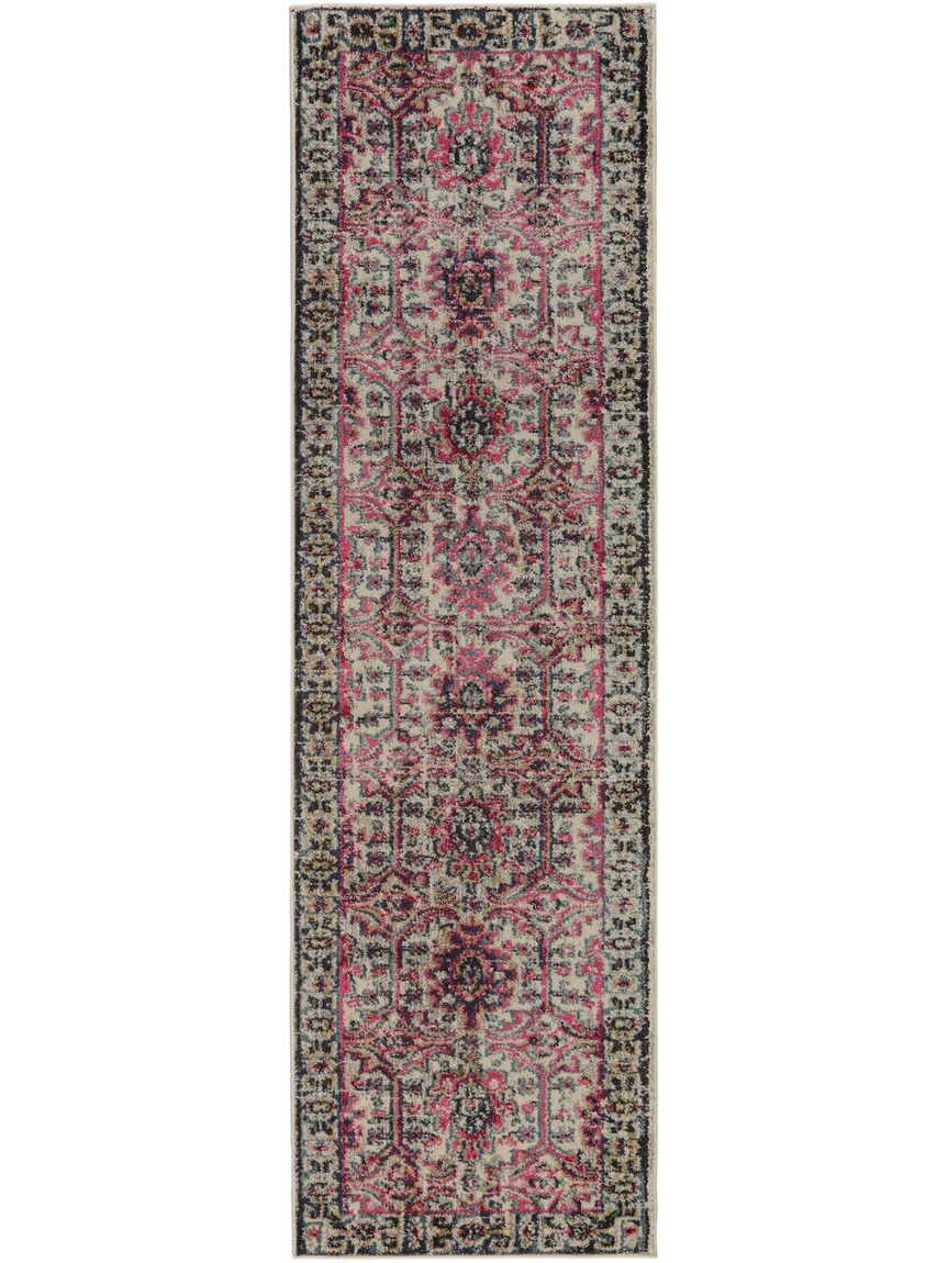 Teppich Läufer Casa 70x240 cm Beige / Pink