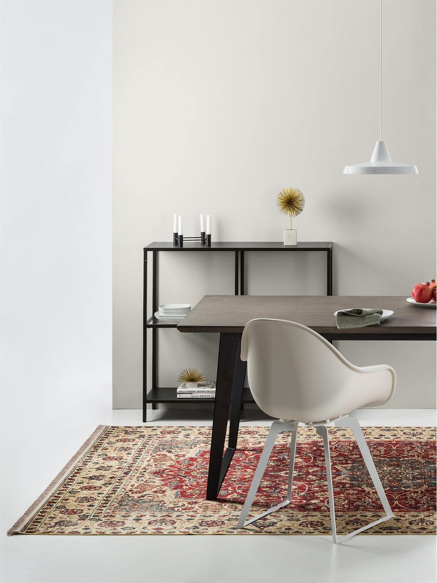 Teppich mit Print Siljan Beige / Rot