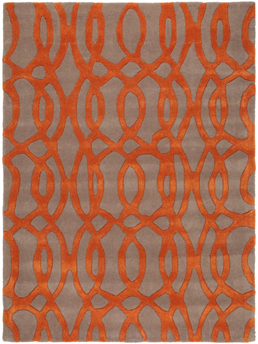 Wollteppich Matrix Orange