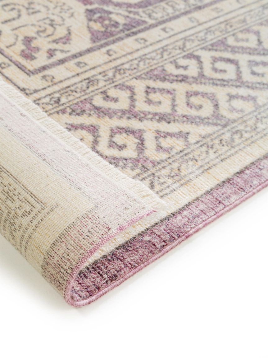 Viskoseteppich Yuma Beige / Rosa