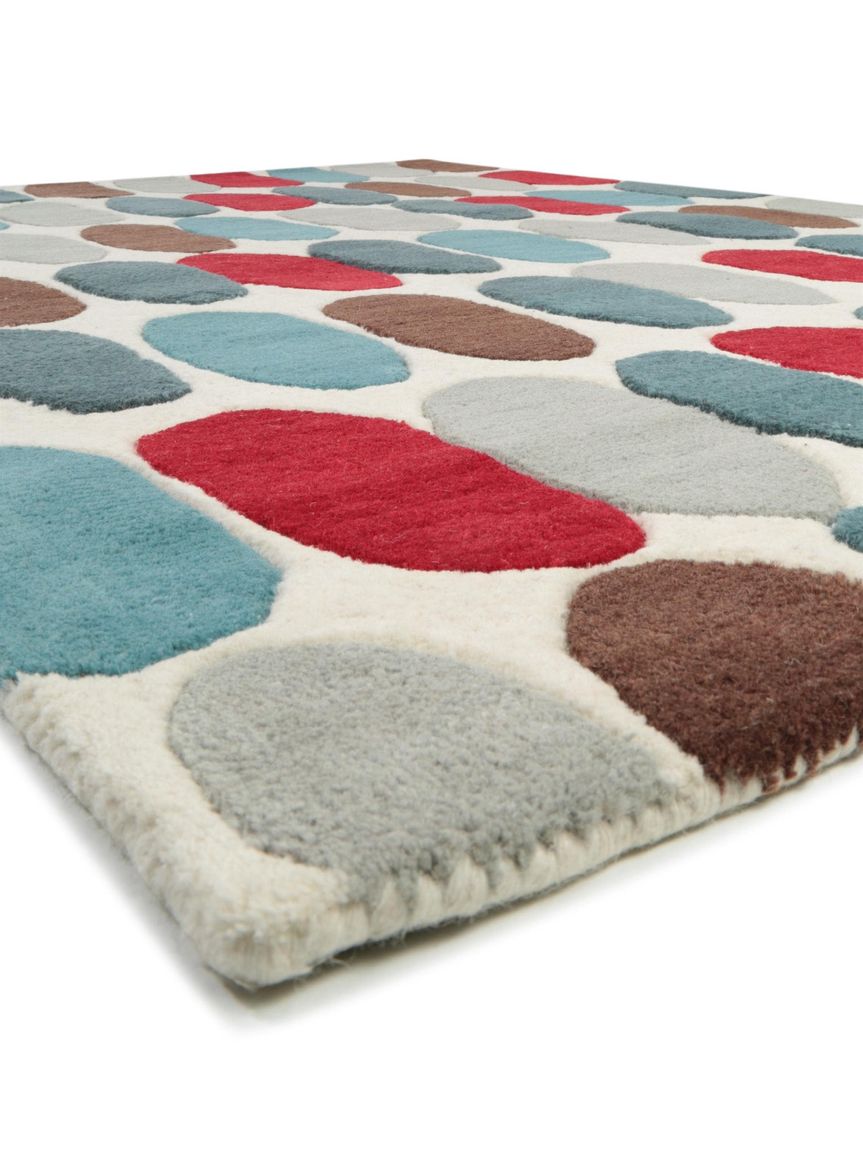 Wollteppich Matrix Bunt