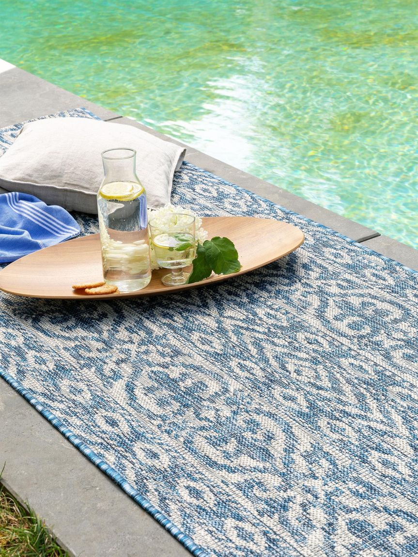 In- & Outdoor Läufer Cleo 80x240 cm Blau