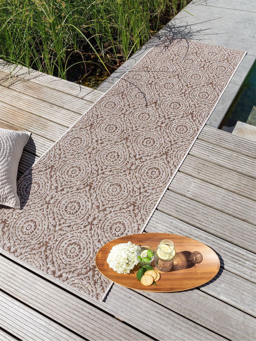 In- & Outdoor Läufer Cleo 80x240 cm Beige / Braun