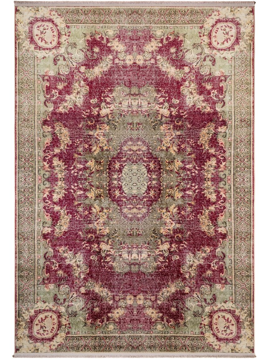 Teppich mit Print Siljan Beige / Pink