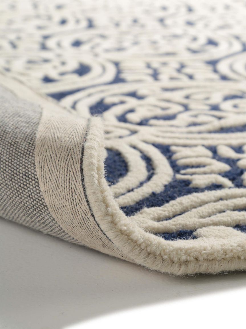 Wollteppich rund Windsor Dunkelblau