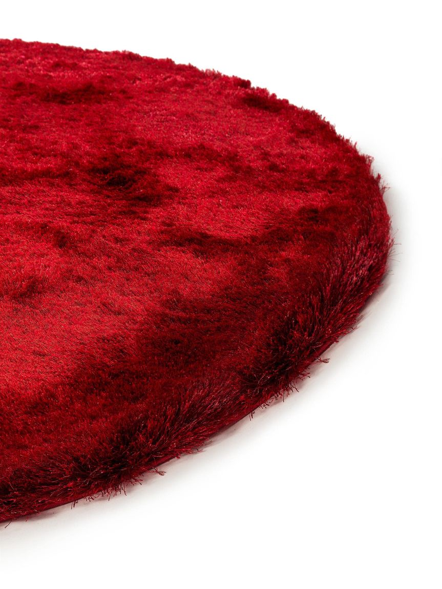 Hochflorteppich rund Whisper Rot
