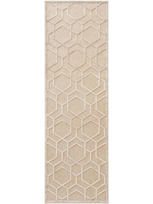 Viskoseteppich Läufer Woody 67x210 cm Creame