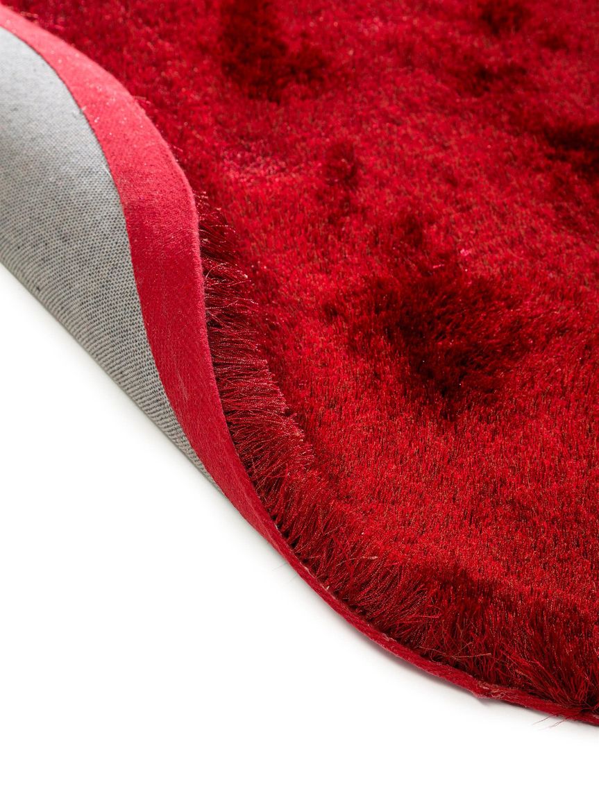Hochflorteppich rund Whisper Rot