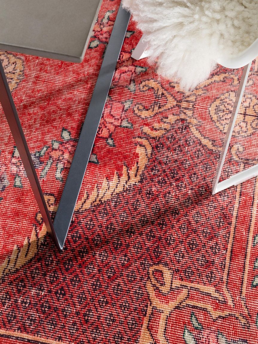 Teppich mit Print Siljan Rot
