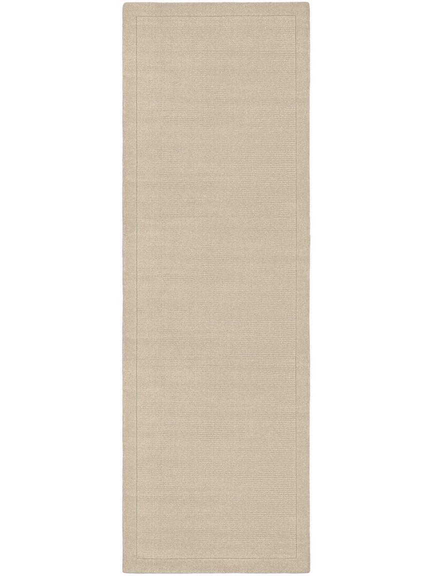 Wollteppich Läufer Uni Beige
