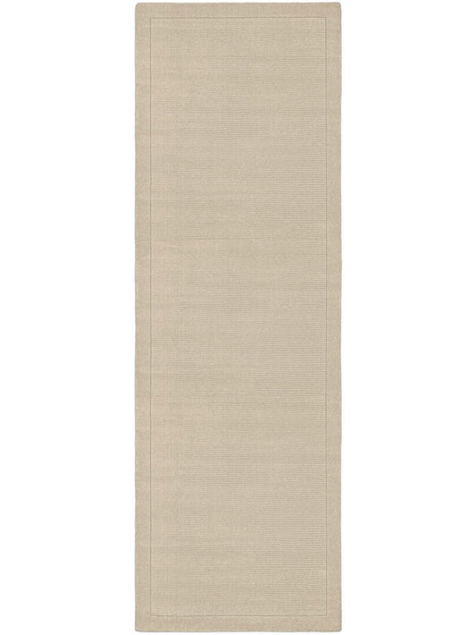 Wollteppich Läufer Uni Beige
