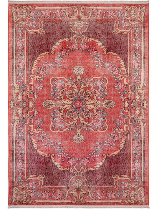 Teppich mit Print Siljan Rot