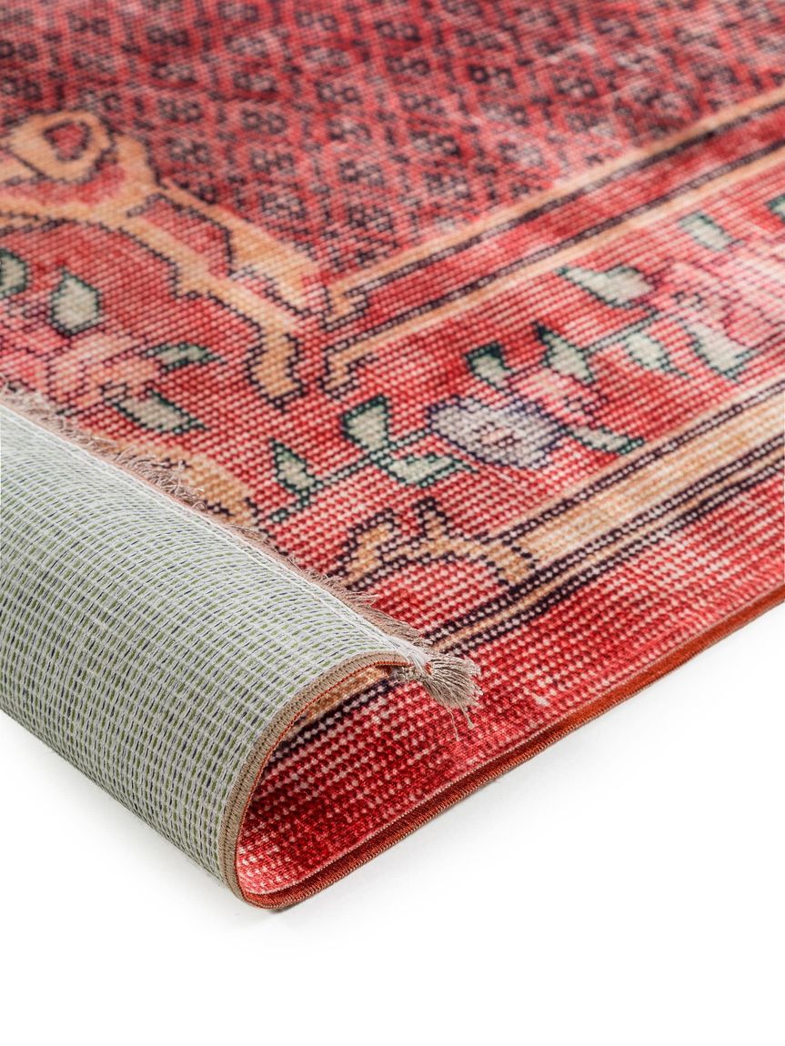 Teppich mit Print Siljan Rot