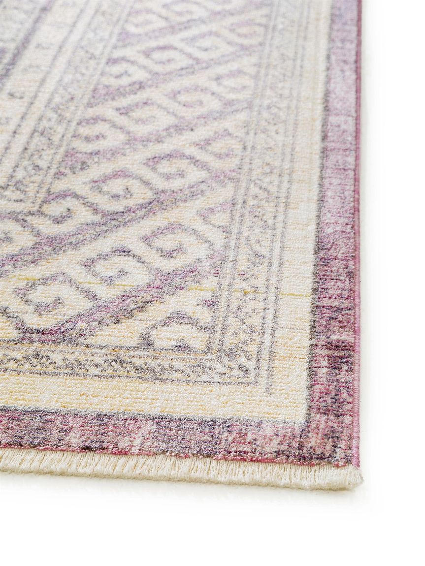Viskoseteppich Yuma Beige / Rosa