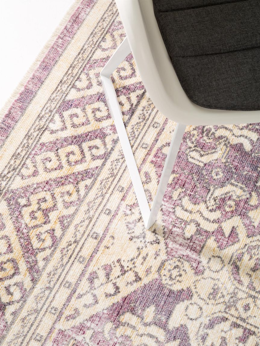 Viskoseteppich Yuma Beige / Rosa