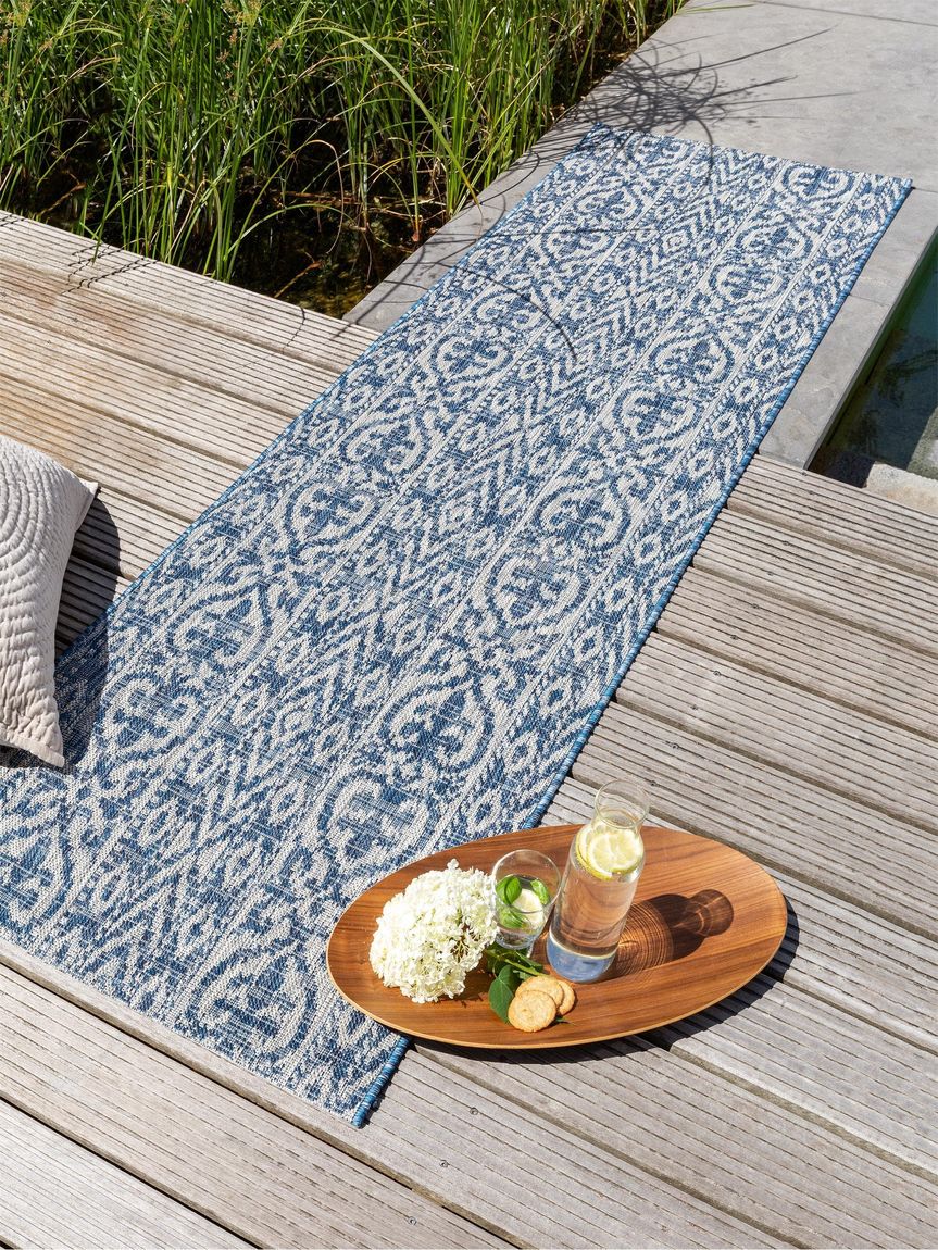 In- & Outdoor Läufer Cleo 80x240 cm Blau