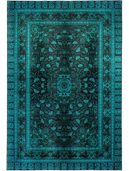 Teppich mit Print Siljan Türkis