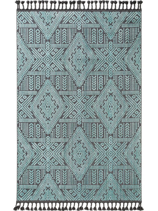 Teppich Laila Blau / Schwarz