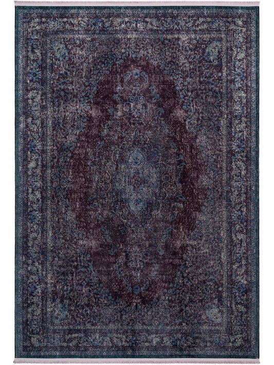 Teppich mit Print Siljan Lila / Türkis