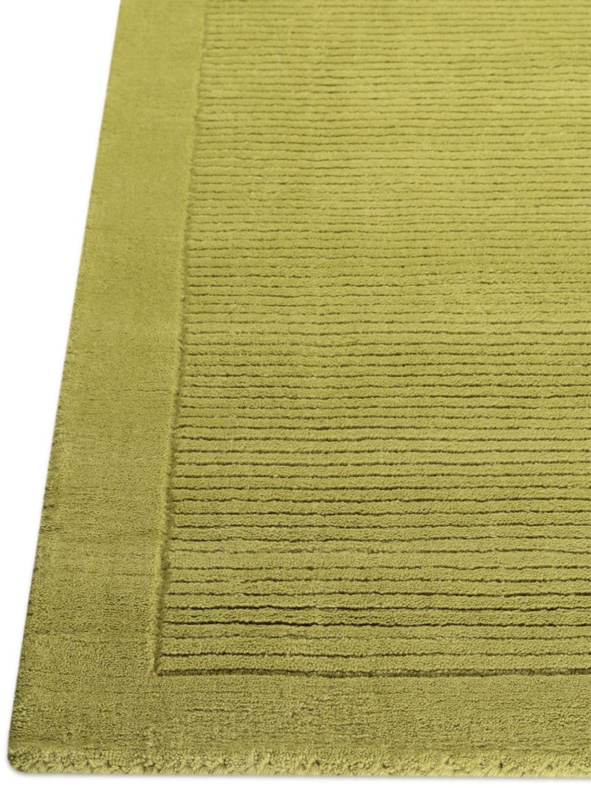 Wollteppich Läufer Uni Grün