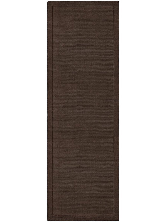 Wollteppich Läufer Uni 60x120 cm Braun