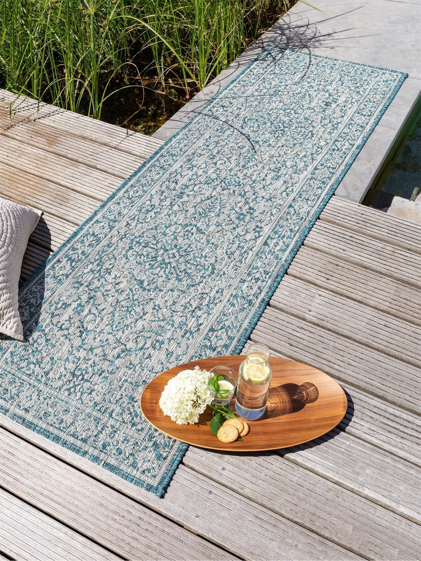 In- & Outdoor Läufer Cleo 80x240 cm Blau