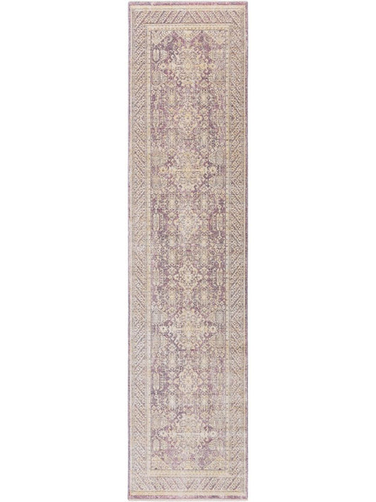Viskoseteppich Läufer Yuma Beige / Rosa