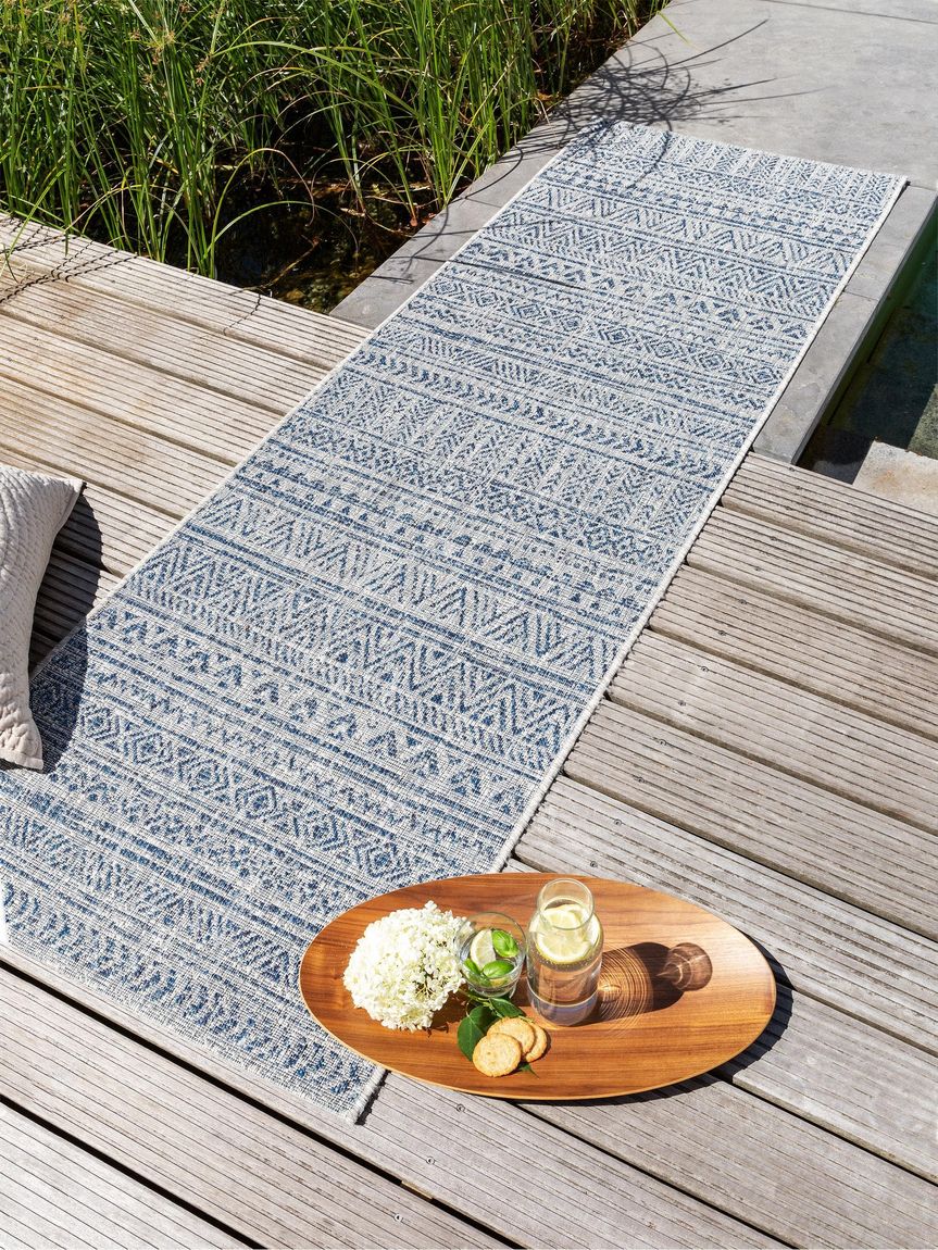 In- & Outdoor Läufer Cleo 80x240 cm Blau