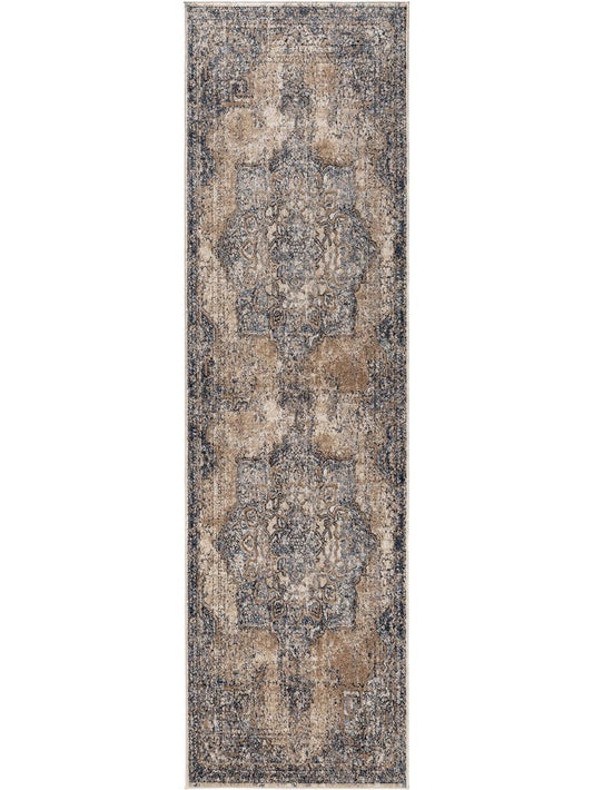 Teppich Läufer Yara 70x240 cm Beige / Blau