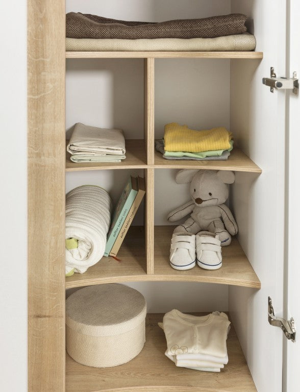 Cilek NATURA BABY Kleiderschrank Schrank Kinderzimmer Weiß/Natur - Voelpe