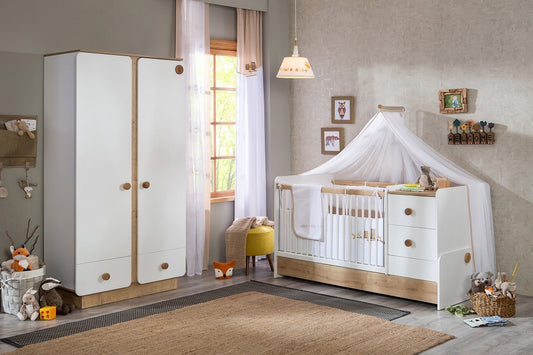 Cilek NATURA BABY 6 Kinderzimmer Set Babyzimmer Kinder Komplettset Weiß / Natur