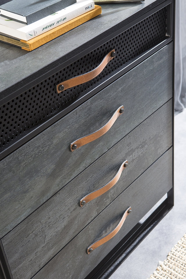 Cilek DARK METAL Kommode Sideboard Anrichte Kinderkommode Grau / Schwarz