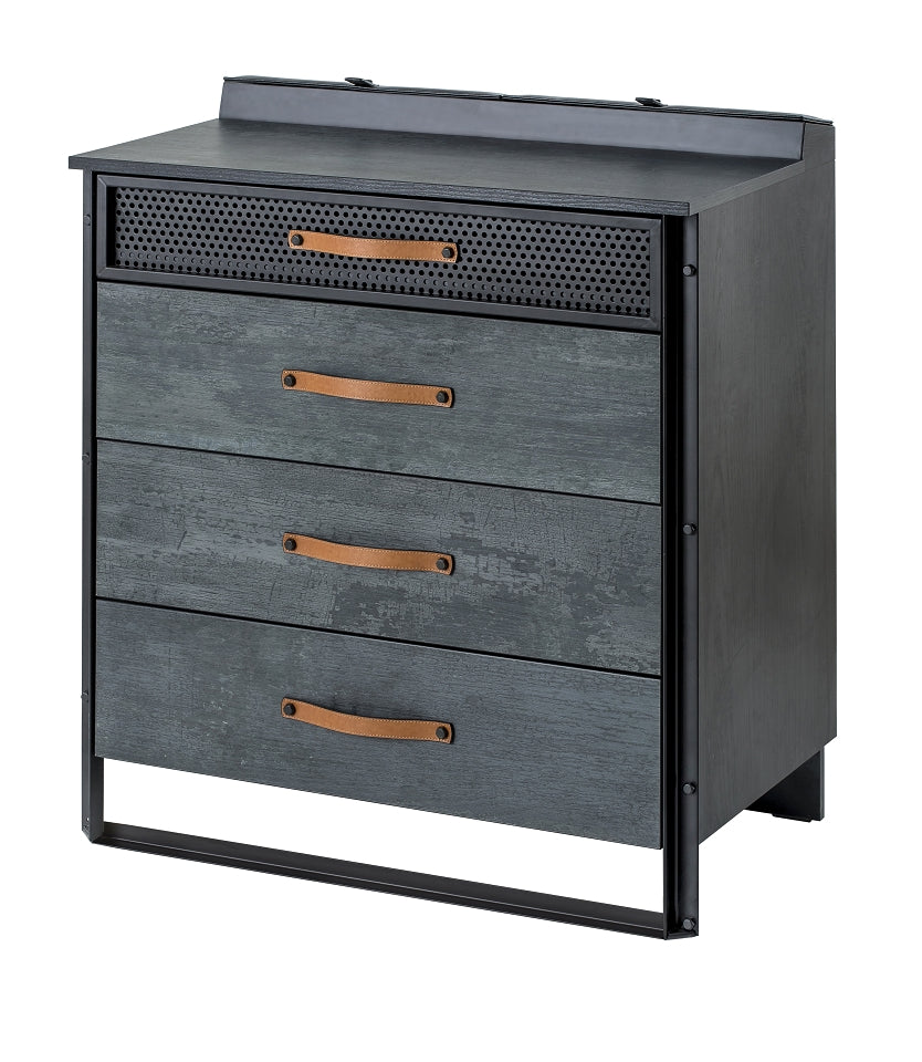 Cilek DARK METAL Kommode Sideboard Anrichte Kinderkommode Grau / Schwarz - Voelpe