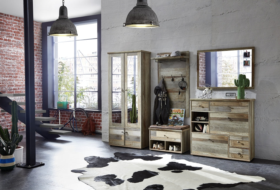 18380 Garderobenschrank BONANZA Driftwood Nachbildung