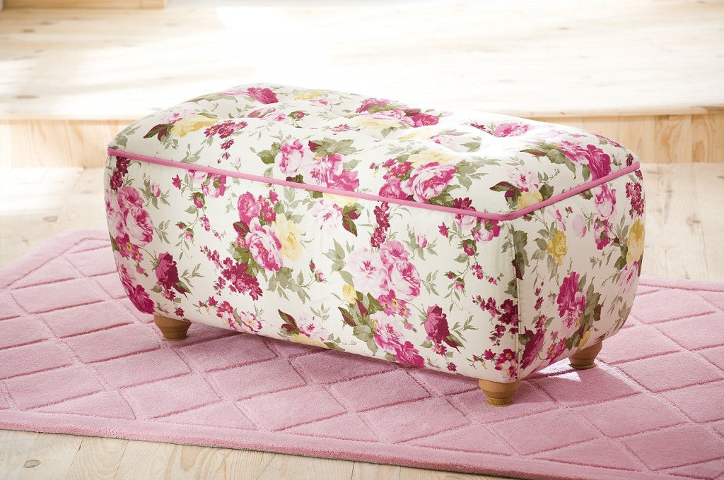 Cilek FLORA Truhe Hocker Sitzhocker Kinderzimmer Weiß/Rosa - Voelpe