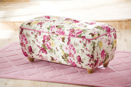 Cilek FLORA Truhe Hocker Sitzhocker Kinderzimmer Weiß/Rosa