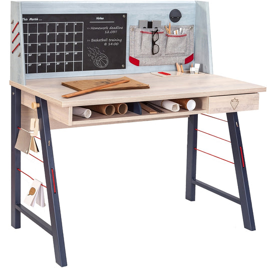 Cilek TRIO Schreibtisch Kinderschreibtisch Tisch Kindertisch Blau / White-Wash
